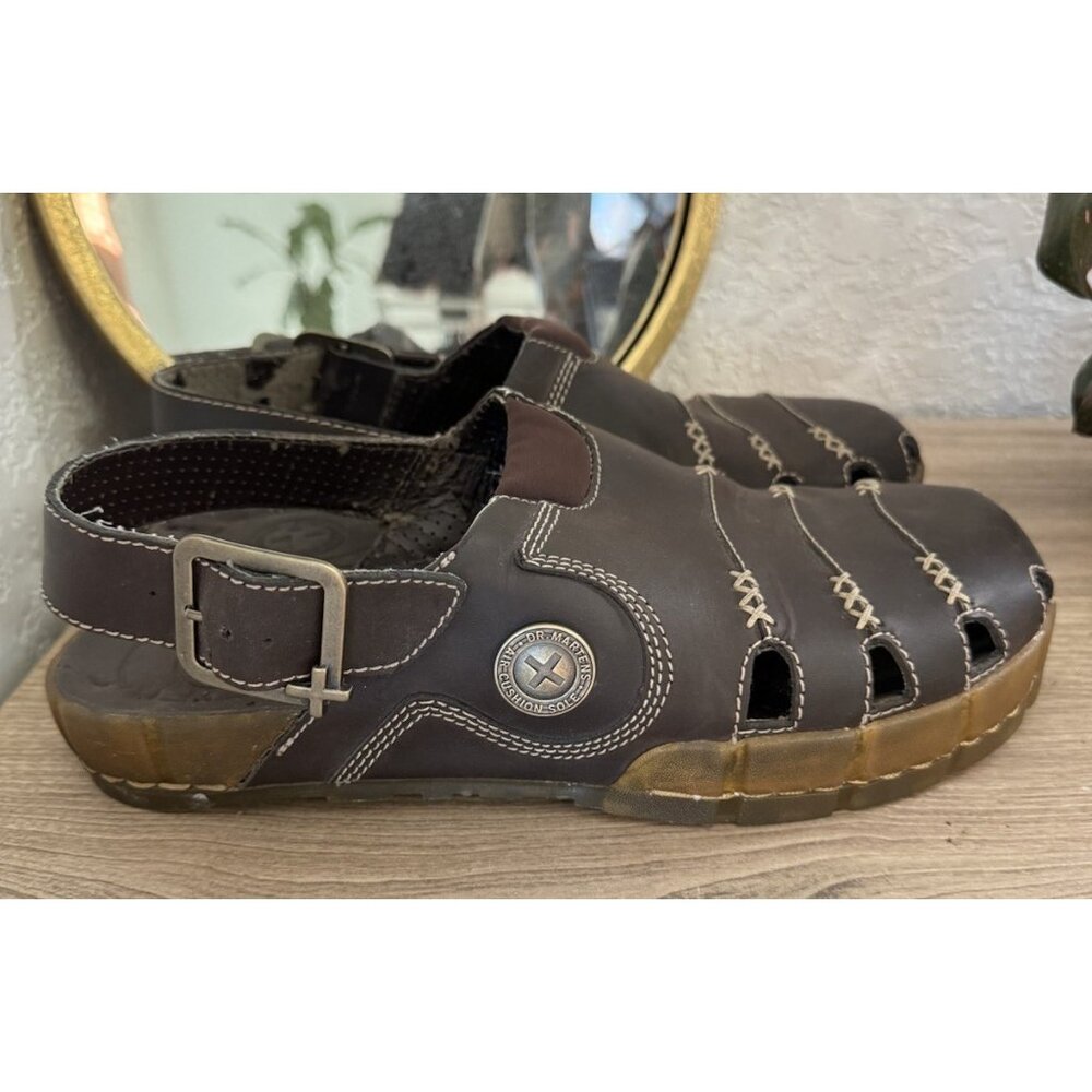 Dr. Martens breckin AW004 Brown Slingback Shoes Sandal MENS 10 Air Cushion